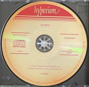 CD Antonín Dvořák: Piano Quartets