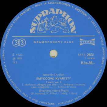 3LP/Box Set Antonín Dvořák: Smyčcové Kvartety /3 (4xLP + BOX + BOOKLET)