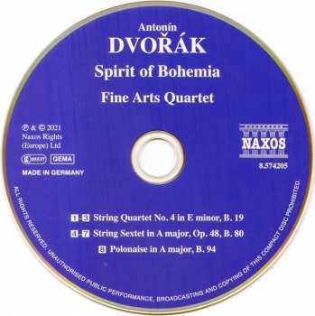 CD Antonín Dvořák: Spirit Of Bohemia / String Quartets • 9