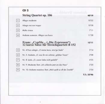 2CD Antonín Dvořák: String Quartets Vol. 2