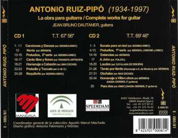 2CD Antonio Ruiz Pipó: Obra Completa Para Guitarra = Complete Works For Guitar