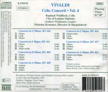 CD Antonio Vivaldi: Cello Concerti Vol. 4 (RV 405, 411, 414, 416, 417, 420 & 421)