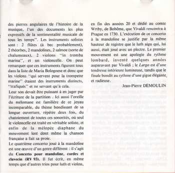 CD Antonio Vivaldi: Concerti Per Mandolini RV 93, 425, 532 & 558