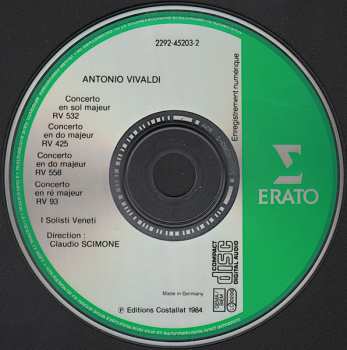 CD Antonio Vivaldi: Concerti Per Mandolini RV 93, 425, 532 & 558