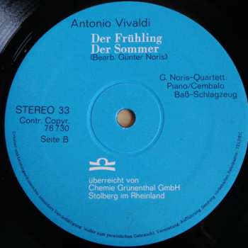 LP Antonio Vivaldi: Gestern Und Heute (Frühling Concerto E-Dur / Sommer Concerto G-moll)