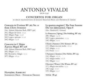 CD Antonio Vivaldi: Vivaldi In Dresden: The Four Seasons - Transcriptions For Organ