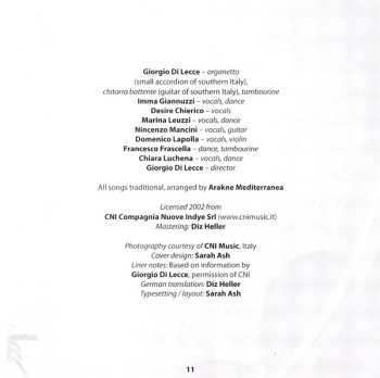 CD Arakne Mediterranea: The Legend Of The Italian Tarantella (Taranta · Pizzica · Scherma)
