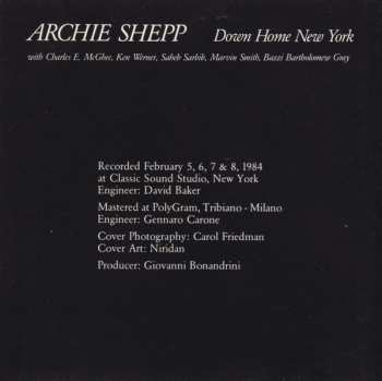 CD Archie Shepp: Down Home New York