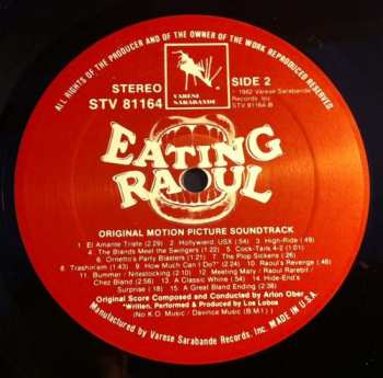 LP Arlon Ober: Eating Raoul - Original Motion Picture Soundtrack