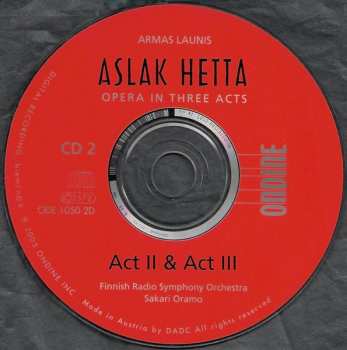 2CD/Box Set Sakari Oramo: Aslak Hetta, Opera In Three Acts