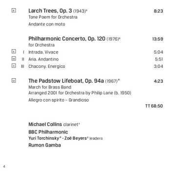 CD Malcolm Arnold: Clarinet Concerto No. 1 / Philharmonic Concerto / Divertimento No. 2 / The Padstow Lifeboat / Commonwealth Christmas Overture / Larch Trees