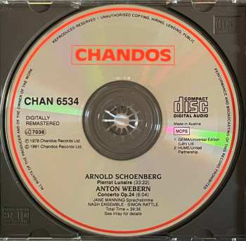 CD Arnold Schoenberg: Pierrot Lunaire | Concerto Op. 24