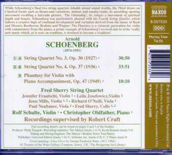 CD Arnold Schoenberg: String Quartets Nos. 3 & 4 - Phantasy For Violin With Piano Accompaniment
