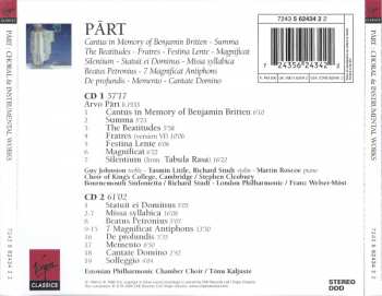 2CD Arvo Pärt: Choral & Instrumental Works