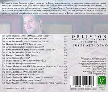 CD Astor Piazzolla: Oblivion (Homage To Piazzolla For Guitar)