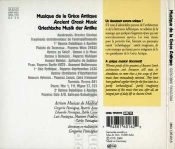 CD Atrium Musicae De Madrid: Musique De La Grèce Antique