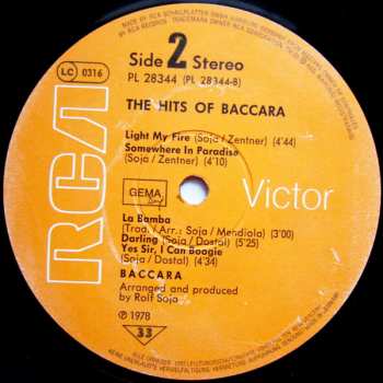 LP Baccara: The Hits Of Baccara