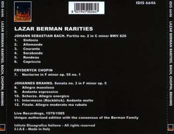 CD Johann Sebastian Bach: Lazar Berman Rarities