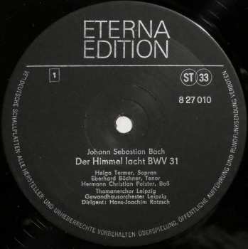 LP Johann Sebastian Bach: Der Himmel Lacht BWV 31 / Erfreut Euch, Ihr Herzen BWV 66