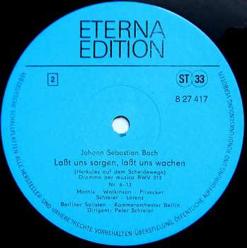 LP Johann Sebastian Bach: Laßt Uns Sorgen, Laßt Uns Wachen, Herkules Auf Dem Scheidewege - Dramma Per Musica BWV 213