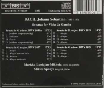 CD Johann Sebastian Bach: Gamba Sonatas