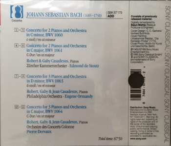 CD Johann Sebastian Bach: Concertos For 2 Pianos, BWV 1060 & BWV 1061 / Concertos For 3 Pianos, BWV 1063 & BWV 1064