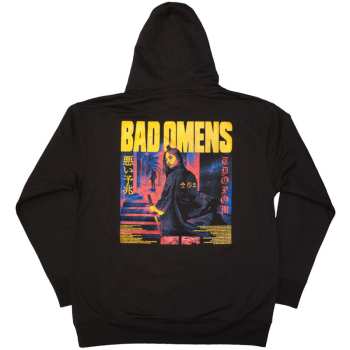 Merch Bad Omens: Bad Omens Unisex Pullover Hoodie: Samurai Woman (black) (back Print) (small) S