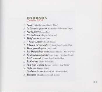 CD Barbara: À L'Atelier, Bruxelles 1954 DIGI