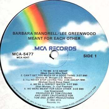 LP Lee Greenwood: Meant For Each Other