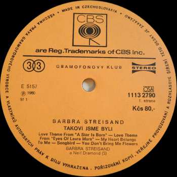 LP Barbra Streisand: Takoví Jsme Byli