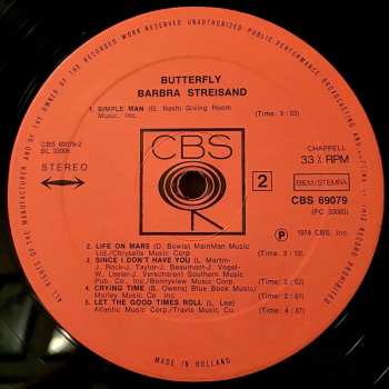 LP Barbra Streisand: Butterfly