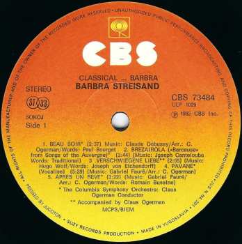 LP Barbra Streisand: Classical ... Barbra