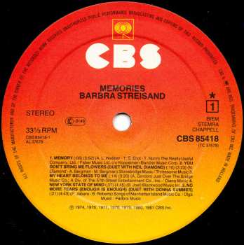 LP Barbra Streisand: Memories