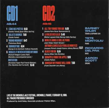 2CD Barney Wilen: Barney and Tete Grenoble '88