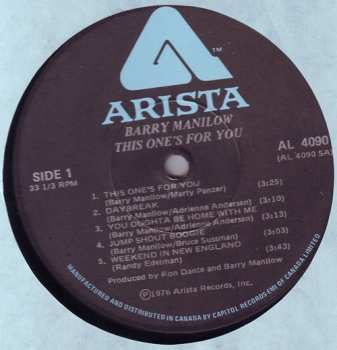 LP Barry Manilow: This One's For You
