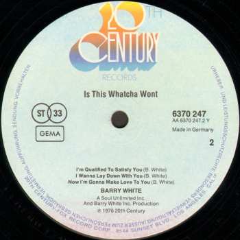 LP Barry White: Is This Whatcha Wont?