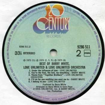 2LP Love Unlimited Orchestra: Best Of Barry White, Love Unlimited & Love Unlimited Orchestra