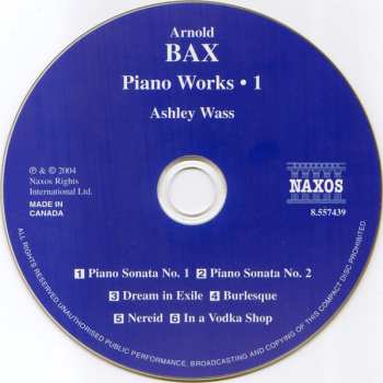 CD Arnold Bax: Piano Sonatas Nos. 1 & 2 - Dream In Exile & Nereid