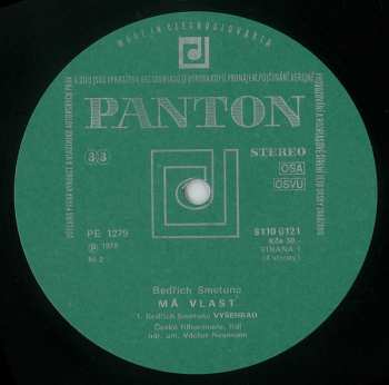 2LP The Czech Philharmonic Orchestra: Má Vlast = My Country (2xLP - ČERNÝ ŠTÍTEK - 86/1 - KRÁSNÝ OBAL)