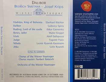 2CD Bedřich Smetana: Dalibor (Sung in German)