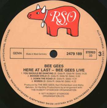 2LP Bee Gees: Here At Last... Bee Gees ...Live