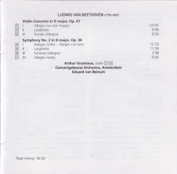 CD Ludwig van Beethoven: Violin Concerto / Symphony No. 2