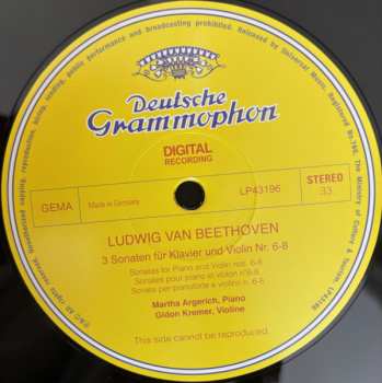 LP Ludwig van Beethoven: Violinsonaten Nos. 6–8 = Violin Sonatas = Sonates Pour Violon