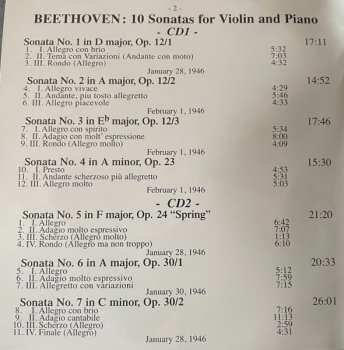 3CD/Box Set Ludwig van Beethoven: 10 Sonatas For Violin & Piano (Live At The Library Of Congress 1946)