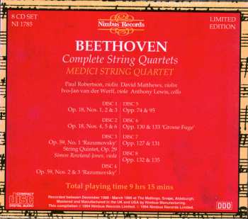 8CD/Box Set Ludwig van Beethoven: Beethoven - Complete String Quartets