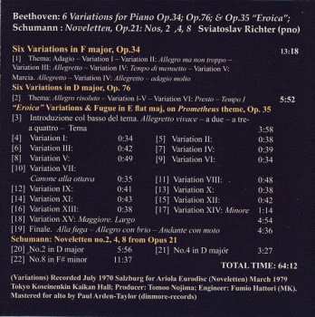 CD Robert Schumann: Variations On Prometheus Theme (‘Eroica’ Variations Op.35) / Six Variations Op.34 & Op.76 / Noveletten Nos. 2, 4, 8