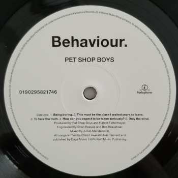 LP Pet Shop Boys: Behaviour.
