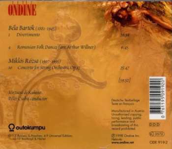 CD Miklós Rózsa: Divertimento / Romanian Folk Dances / Concerto For String Orchestra