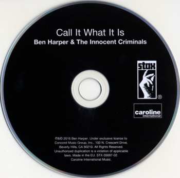 CD Ben Harper & The Innocent Criminals: Call It What It Is