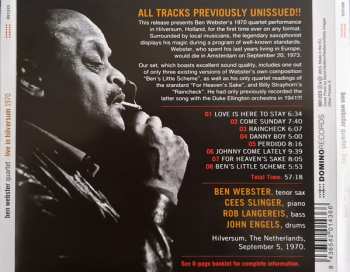 CD Ben Webster Quartet: Live In Hilversum 1970